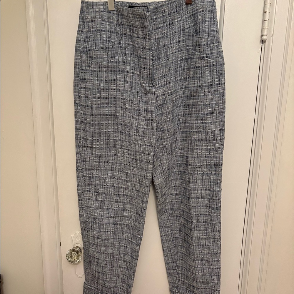 Club Monaco Blue and Gray Plaid Men's Dress Pants